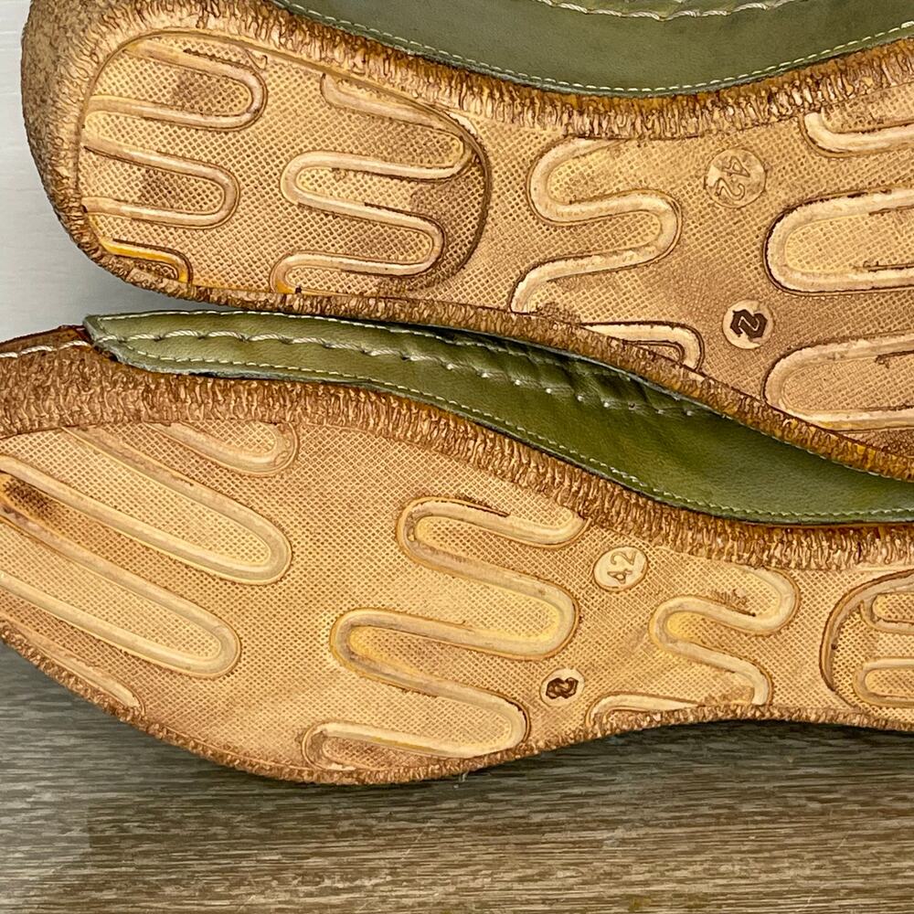 Spring Step Wedge Sandal Cunacena Moss Green Leather Lattice‎ Comfy Slip on - Picture 8 of 11